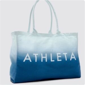 Athleta Blue Ombre Tote Bag 18” x 12” w/12” strap reach NWOT